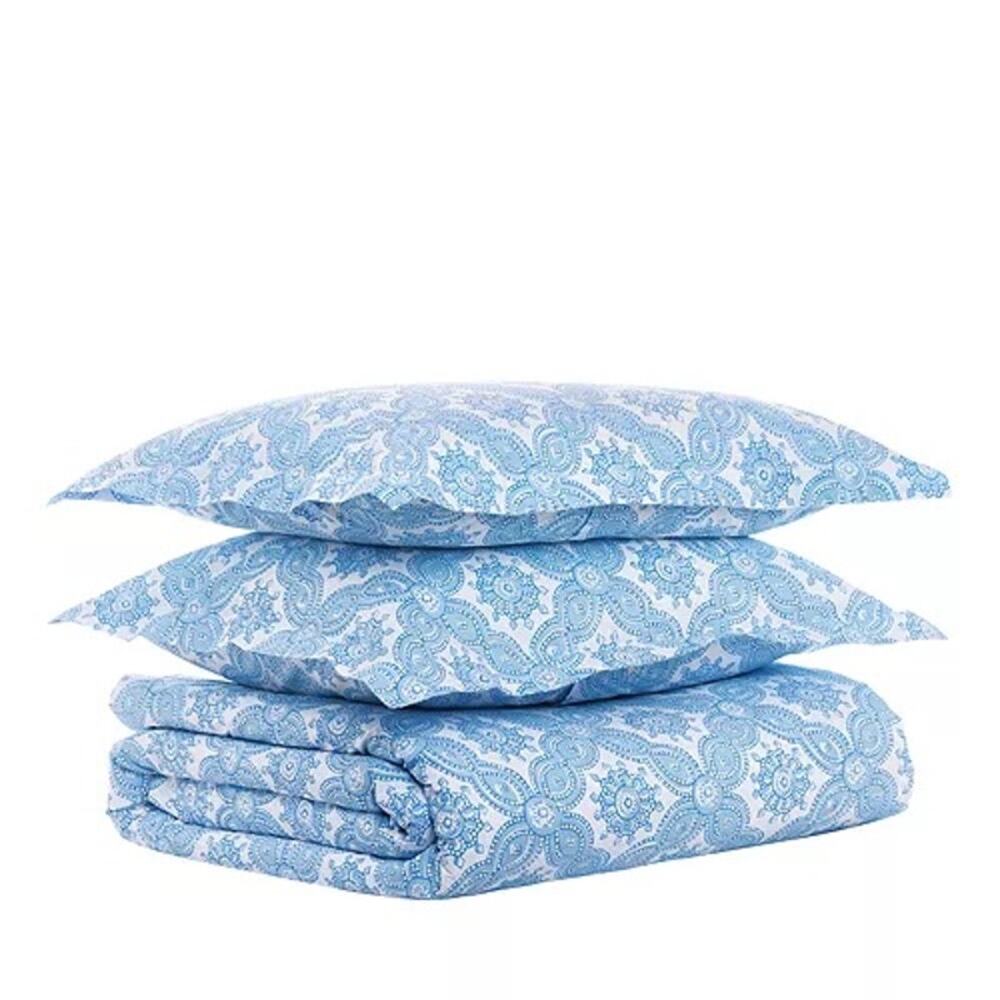 John Robshaw $525 Akash Azure Queen Duvet Cover with 2 Standard Shams